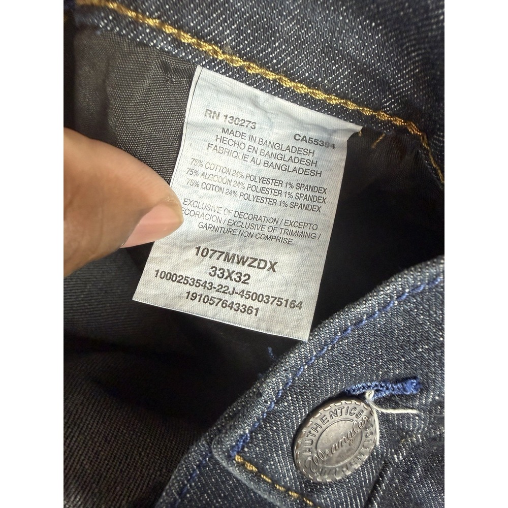 NWT Wrangler Retro Slim Boot Jeans Mens Blue Denim Size 33x32 Dark Wash - Picture 3 of 8
